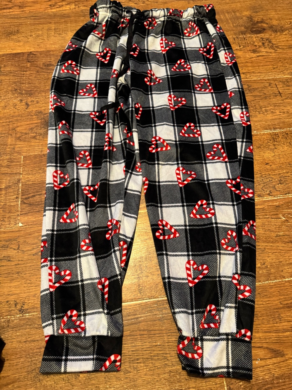 Women's M Plaid Candy Cane Pajama Pants NEW